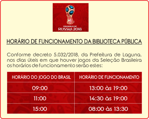 Horário Jogos BRASIL 2018
